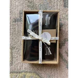 Rae Dunn Black SAKE SIP SIP Set